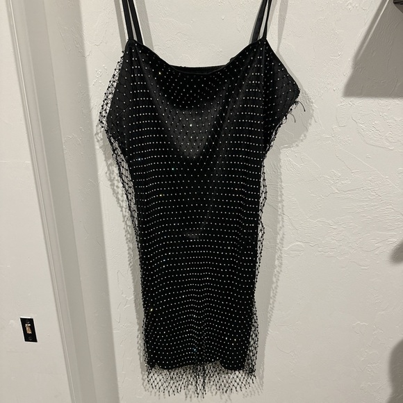 The Vintage Shop Black Sequin Embellished‎ Mini Slip Dress - Picture 3 of 4